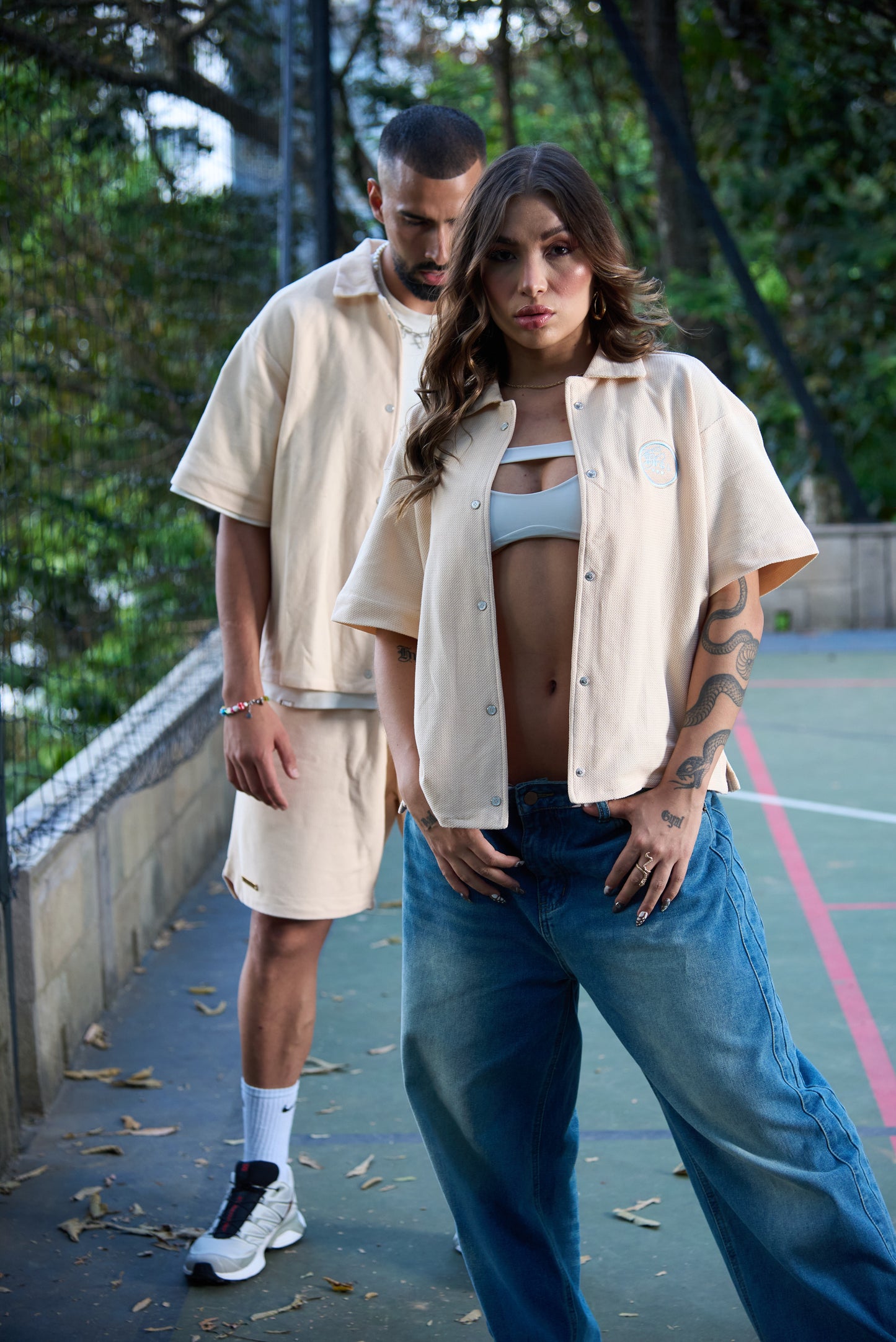 Set Bottom up - Vainilla (Bordado naranja)